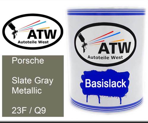 Porsche, Slate Gray Metallic, 23F / Q9: 1L Lackdose, von ATW Autoteile West.